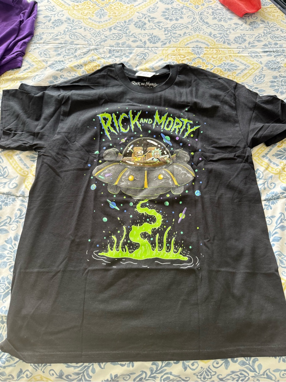 Ripple Junction Rick and Morty Logo Tee - Black with White Print
